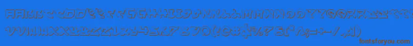 Yamamoto3D-Schriftart – Braune Schriften auf blauem Hintergrund