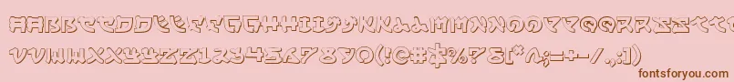 フォントYamamoto3D – ピンクの背景に茶色のフォント
