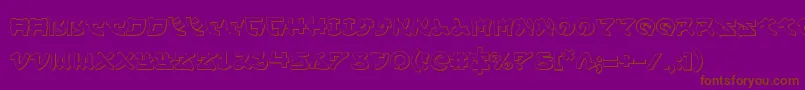 Yamamoto3D-fontti – ruskeat fontit violetilla taustalla