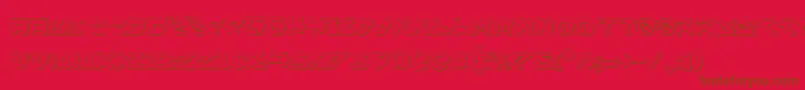 Yamamoto3D-fontti – ruskeat fontit punaisella taustalla