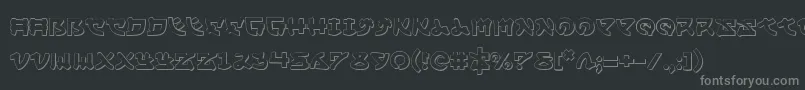 Yamamoto3D-fontti – harmaat kirjasimet mustalla taustalla