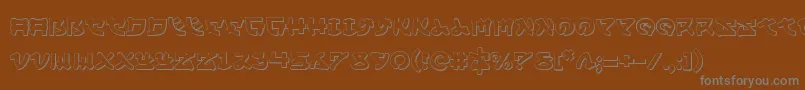 フォントYamamoto3D – 茶色の背景に灰色の文字