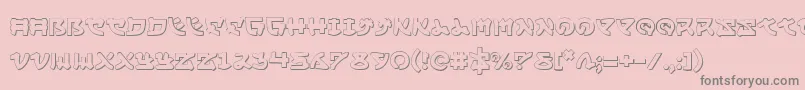 Yamamoto3D-Schriftart – Graue Schriften auf rosa Hintergrund