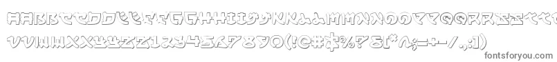 Yamamoto3D-fontti – harmaat kirjasimet valkoisella taustalla