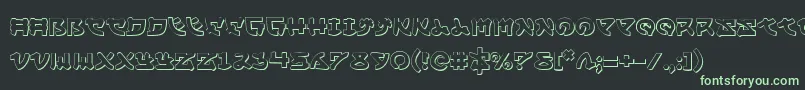 Yamamoto3D-fontti – vihreät fontit mustalla taustalla