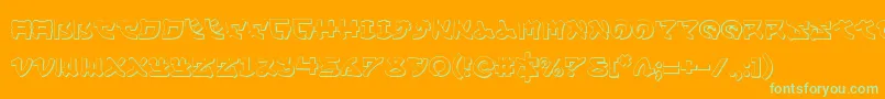 Yamamoto3D Font – Green Fonts on Orange Background