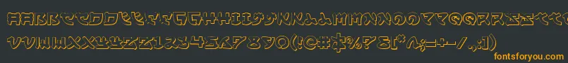Yamamoto3D Font – Orange Fonts on Black Background