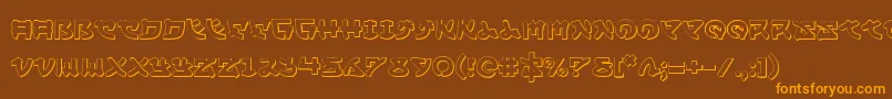 Yamamoto3D Font – Orange Fonts on Brown Background