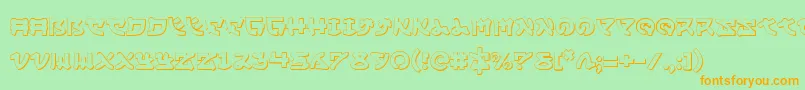 Yamamoto3D-fontti – oranssit fontit vihreällä taustalla