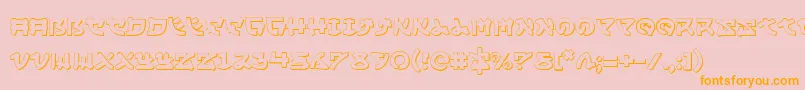 Yamamoto3D-fontti – oranssit fontit vaaleanpunaisella taustalla