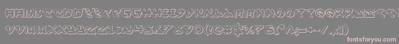 フォントYamamoto3D – 灰色の背景にピンクのフォント