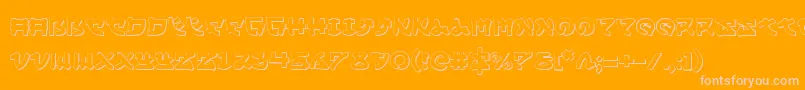 フォントYamamoto3D – オレンジの背景にピンクのフォント