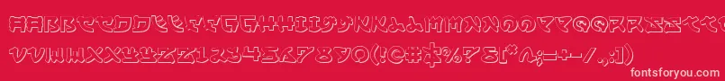 フォントYamamoto3D – 赤い背景にピンクのフォント