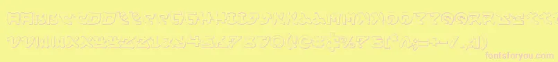 Yamamoto3D-Schriftart – Rosa Schriften auf gelbem Hintergrund