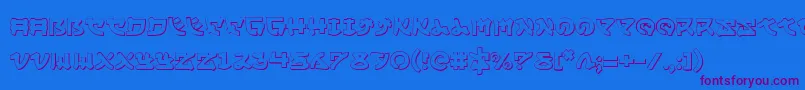 Yamamoto3D Font – Purple Fonts on Blue Background