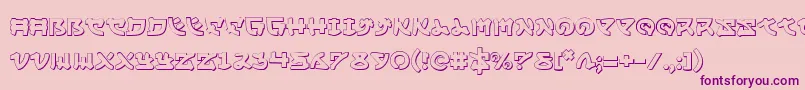 フォントYamamoto3D – ピンクの背景に紫のフォント