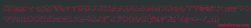 Yamamoto3D-fontti – punaiset fontit mustalla taustalla