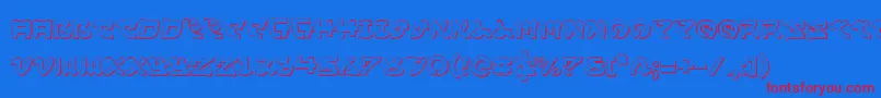 Yamamoto3D-Schriftart – Rote Schriften auf blauem Hintergrund