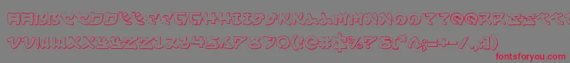 フォントYamamoto3D – 赤い文字の灰色の背景