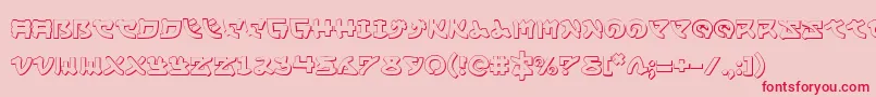 フォントYamamoto3D – ピンクの背景に赤い文字
