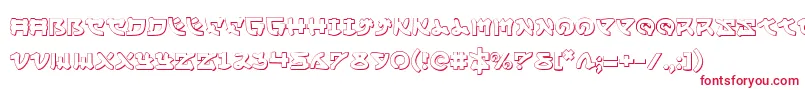 フォントYamamoto3D – 白い背景に赤い文字