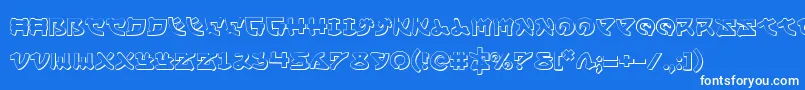 フォントYamamoto3D – 青い背景に白い文字