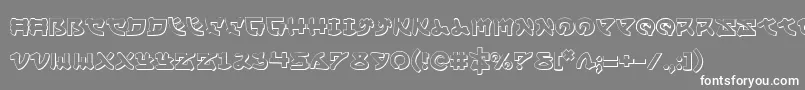 Yamamoto3D-fontti – valkoiset fontit harmaalla taustalla