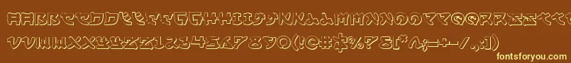 Yamamoto3D-fontti – keltaiset fontit ruskealla taustalla