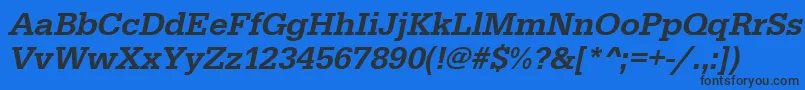 UrwegyptiennetmedOblique Font – Black Fonts on Blue Background