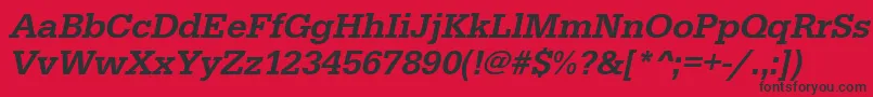 UrwegyptiennetmedOblique Font – Black Fonts on Red Background