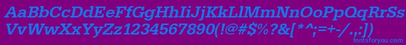 UrwegyptiennetmedOblique Font – Blue Fonts on Purple Background