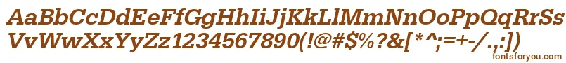 Шрифт UrwegyptiennetmedOblique – коричневые шрифты на белом фоне