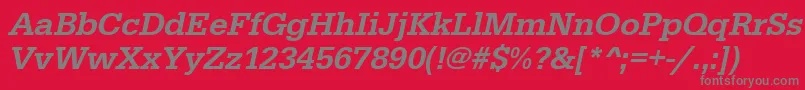 UrwegyptiennetmedOblique Font – Gray Fonts on Red Background