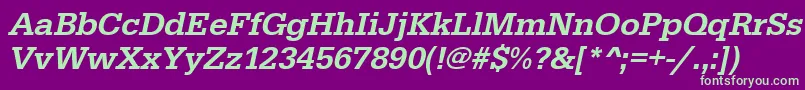 UrwegyptiennetmedOblique Font – Green Fonts on Purple Background