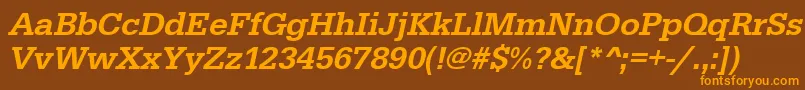 UrwegyptiennetmedOblique Font – Orange Fonts on Brown Background