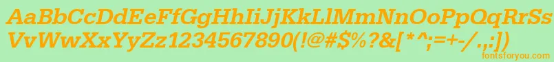 UrwegyptiennetmedOblique Font – Orange Fonts on Green Background