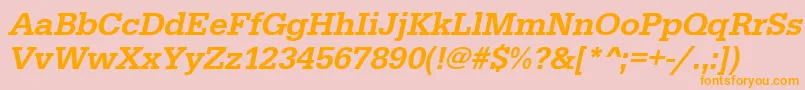 UrwegyptiennetmedOblique Font – Orange Fonts on Pink Background