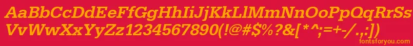 UrwegyptiennetmedOblique Font – Orange Fonts on Red Background