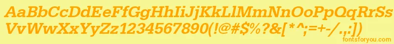 UrwegyptiennetmedOblique Font – Orange Fonts on Yellow Background