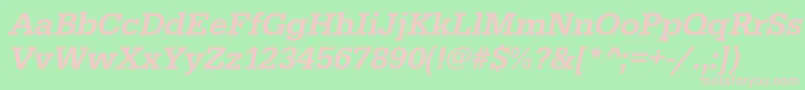 UrwegyptiennetmedOblique Font – Pink Fonts on Green Background