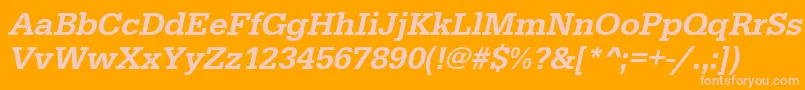 UrwegyptiennetmedOblique Font – Pink Fonts on Orange Background