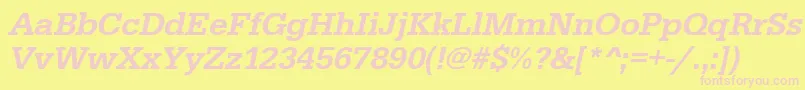 UrwegyptiennetmedOblique Font – Pink Fonts on Yellow Background