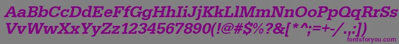 Шрифт UrwegyptiennetmedOblique – фиолетовые шрифты на сером фоне