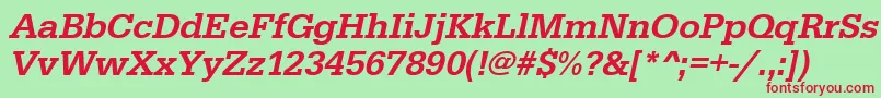 UrwegyptiennetmedOblique Font – Red Fonts on Green Background