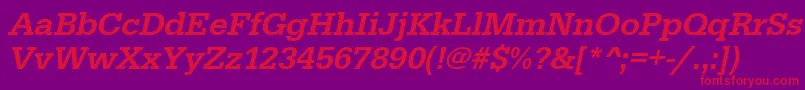 UrwegyptiennetmedOblique Font – Red Fonts on Purple Background