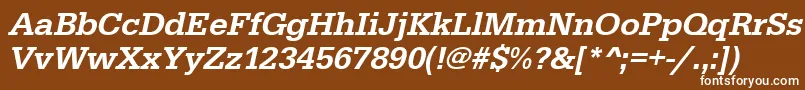 Шрифт UrwegyptiennetmedOblique – белые шрифты на коричневом фоне