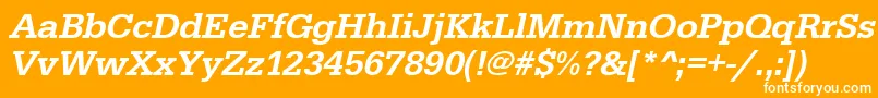 フォントUrwegyptiennetmedOblique – オレンジの背景に白い文字