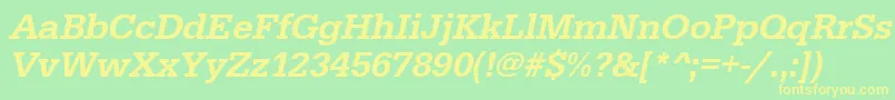 UrwegyptiennetmedOblique Font – Yellow Fonts on Green Background