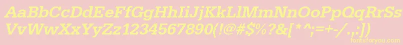 UrwegyptiennetmedOblique Font – Yellow Fonts on Pink Background