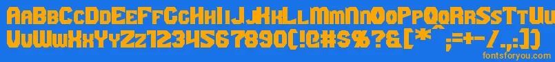 GaikingExtended Font – Orange Fonts on Blue Background